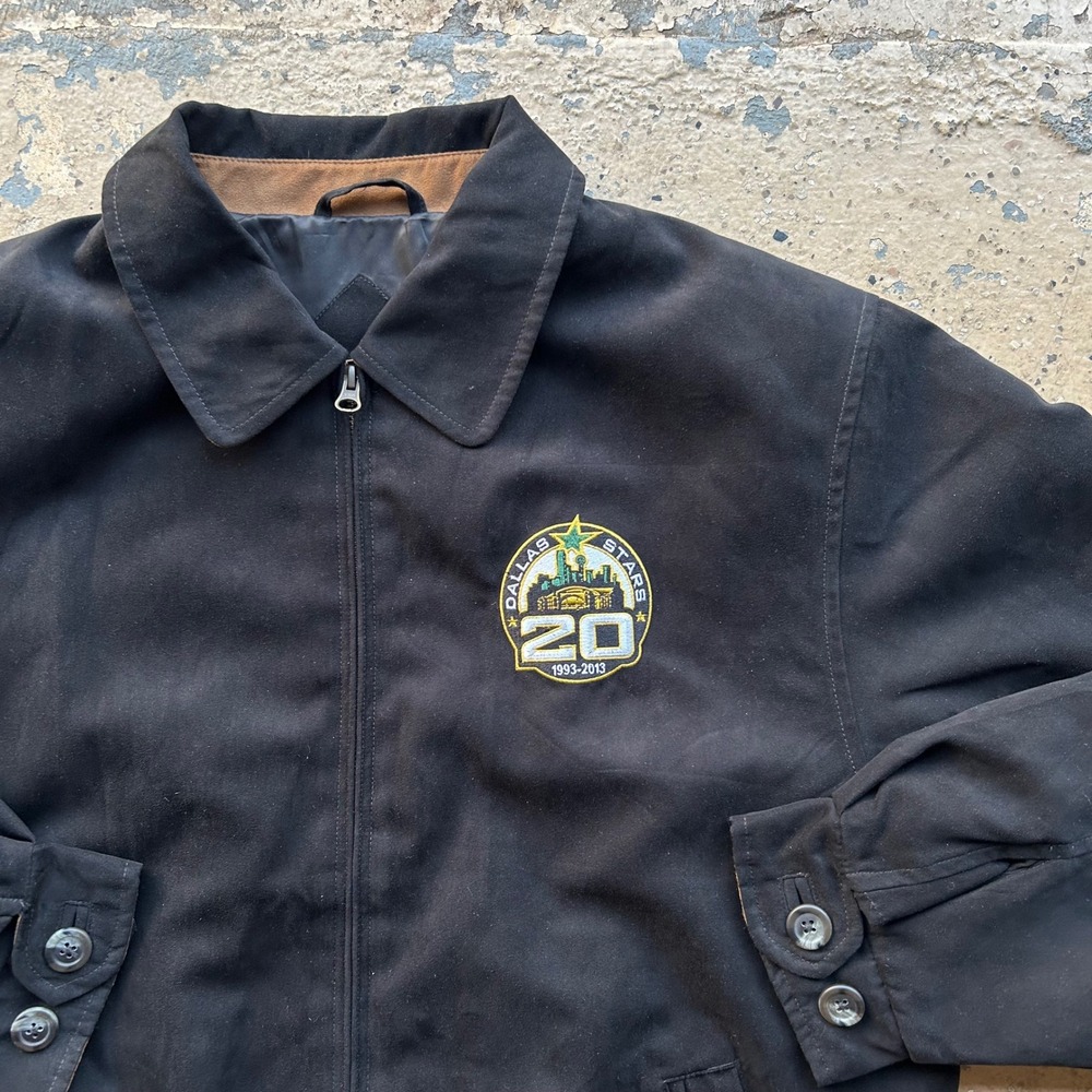 2013 Dallas Stars 20th Anniversary Jacket Mens Medium Black Windbreaker season